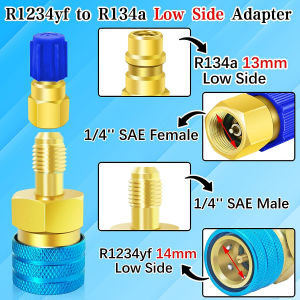 R1234YF To R134A Quick Coupler Conversion Kit Refrigerant Recharge Kit R1234yf Adapter Kit for Automotive Air Conditioning