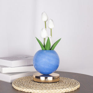 Tulip LED Night Light USB Rechargeable Desk Decor Lamp Simulation Bouquet Table Lamp Bedroom Bedside Atmosphere Light Ornaments
