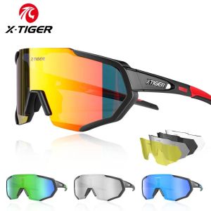 X-TIGER Cycling Glasses Polarized Glasses Bike Eyewear Sports Mens Photochromic Sunglasses MTB Road Bicycle Goggles 3/5 Lens