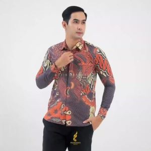 ADIJAYA – Prabuseno Baju Kemeja Batik Pria Lengan Panjang Size Slimfit Mewah Bahan Katun Printing Lapis Furing Erro Handmade Kualitas Premium Jumbo Big Size Modern Halus Adem dan Nyaman Seragam Atasan Cowok Pakaian Kerja Dewasa Formal Kantor Kondangan