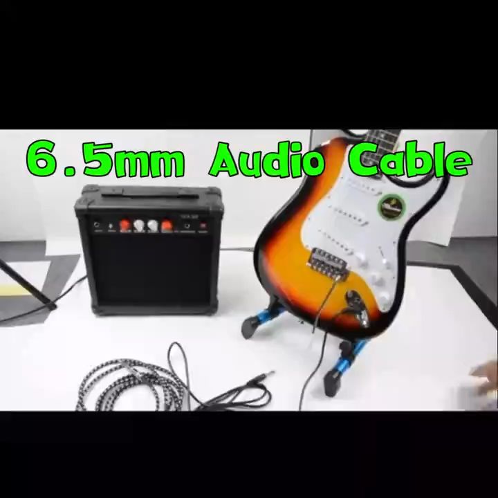 【3M/6M 】แจ็ค6.35มม. ถึง6.35มม. 1/4 "สายไมโครโฟนสายกีตาร์ Mono Angle Head Audio Aux Cable Adapter Jack สายสัญญาณเสียงกีตาร์คู่