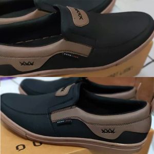 Sepatu Slip On Pria Kasual Jumbo Big Size (39-52) 45 46 47 48 49 50 Toretto QUADRUN / Sneakers Slip-On Hitam Coklat Keren Casual Terbaru Tanpa Tali