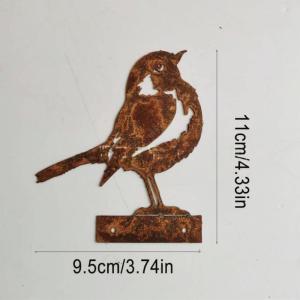1Pc Rust Tone Metal Bird Wall Decor Vintage Country Iron Art Ornament Home Garden Backyard Decoration Supply