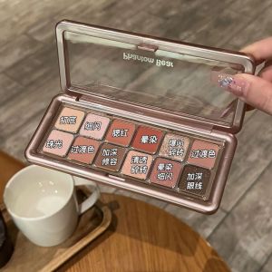 PhantomBear Low Saturation 12 Color Eyeshadow Palette Youthful Appearance Affordable Commuter Friendly for Women