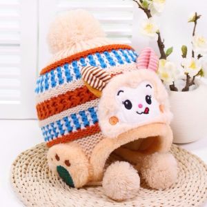 Mũ Len Trẻ Em Dày Dặn Có Lông Cừu Thời Trang Mùa Đông Cho Bé Trai Và Bé Gái Mũ Trẻ Em Bằng Vải Nỉ Dày Dặn Có Lông Cừu