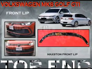 VOLKSWAGEN GOLF MK8 GTI COPY MAXTON STYLE FRONT LIP DIFFUSER (MAXTON) V-LIP DEPAN VW GOLF GTI CARBON FIBER LOOK BODYKIT