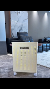 0Z00PU ตะกร้าผ้า ตะกร้าอเนกประสงค์ รถเข็นเสื้อผ้าสกปรกพับ ได้พร้อมล้อ ใส่เสื้อผ้าใช้แล้ว เครื่องอาบน้ำเสื้อผ้าสกปรกเก็บ ประกอบง่าย