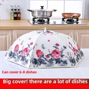Large Size Foldable Dustproof Food Cover Umbrella Table Cover Thermal Insulation Dinnerware Protection Family Dining Table