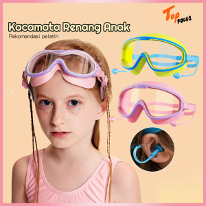 Kacamata Renang Anak Laki Perempuan Anti Fog Big Frame Dengan Penyumbat Telinga