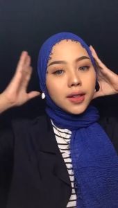 Crinkle Shawl / Pashmina Crinkle HITAM READY Best Seller PASHMINA CRINKLE