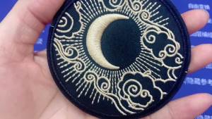 Sun Moon Patch Fox Whale Embroidery Patch Iron On Patches For Clothing DIY Cartoon/Wave Patches For Clothes Jacket Sew Stickers