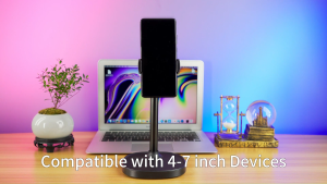Meewoo Cell Phone Stand Holder Mount for Desk  Adjustable Height & Angle 360 Rotating Phone Holder Stand