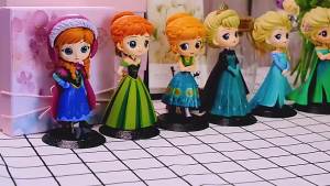 Bandai | Princess Q Elsa Anna Figures PVC Model Doll Action Collection Figurine Toy for Children Gift desktop Ornament