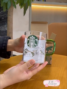 Star Glass Cup Large Coffee Cup Tea mug pear flower cup heat-resistant glasses hot water cup 500ml