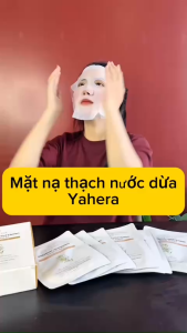 Hộp 10 mặt nạ dưỡng trắng thạch nước dừa tươi YAHERA Premium Whitening Mask Sheet dưỡng ẩm da 25g
