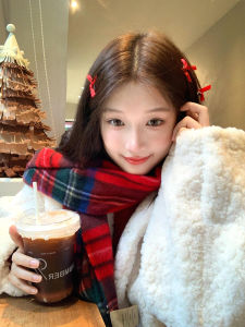 Yu Shuxin Same Style Red Mini Small Bowknot Barrettes Christmas Photo Bang Clip Clip New Year Headdress