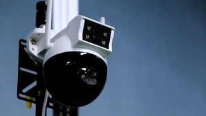 Cctv Outdoor SC05 2 lensa Ganda Kamera Pengawasan Video CCTV Deteksi Gerakan Pelacakan AI Aplikasi V380 Pro