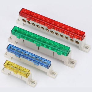Zero wire terminal 3/4/5/6/7/10-Hole Distribution Box Terminal Block dustproof Ground Copper Bar Bridge type Busbar With cover Screw Brass Ground Neutral