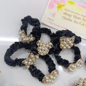 Cột tóc nhung kết cườm dây cột tóc TN1