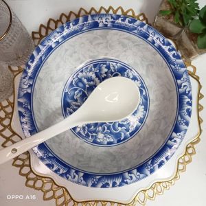 Ceramic Serving Soup Bowl Oriental Design 9 Inches (2-3 Serving)