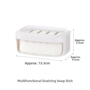 FaSoLa | Wall-mounted Drill-free Bathroom Soap Dish Double Layer Drainage Home