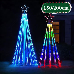 Đèn LED Trang Trí Cây Giáng Sinh Vòng Kim Loại Dây Đèn 1.5/2M Trong Nhà Ngoài Trời Điều Khiển Giáng Sinh Mới Chiếu Sáng Sắt Nghệ Thuật Trang Trí