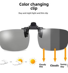 Sunglasses Sunglasses Lens Clip Mens and Womens Myopia Available Intelligent Color-Changing Polarized Lens Day and Night Dual-Use Clip