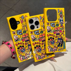 เคสโทรศัพท์แบบครอบเต็มสำหรับ iPhone 16 pro Max ลายการ์ตูนสไตล์เกาหลี ญี่ปุ่น ป้องกันการตกหล่น ฝาป้องกันแบบนิ่ม