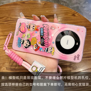 Huawei Mate60 Pro+ New Model Fun Cartoon Flying Girl Police Magnetic Absorption Silicone Phone Case with Hand Rope Protective Cover