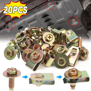 20 cái Tấm Chắn bùn xe hơi Bumper cơ thể Bolt u-nut Kẹp lò xo Fastener đinh tán phổ quát động cơ dưới Bìa M4/M5 vít nhựa mở rộng Clip