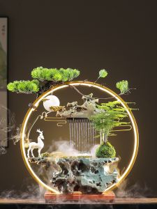 Creative Desktop Decoration Water Circulation Fountain Living Room Entrance Office Tabletop Decorative Ornaments Business Opening Gifts