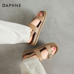 Daphne | Dép Mũi Hở Đế Dày Màu Đen