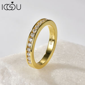 Nhẫn Eternity Bằng Bạc Sterling 925 Đính Đá Moissanite Màu D Kích Thước 2mm Kiểu Cài Kênh Dành Cho Nữ Dùng Làm Nhẫn Đính Hôn Nhẫn Cưới.