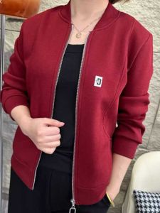 Short Jacket Womens 2024 New Autumn Baseball Uniform Small Size Mom Spring Hot Super Cute Coat Top Zipper Closure Letter Pattern