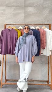 Nadheera Terbaru 2023 / Blouse Wanita Terbaru 2023 / Rellie Blouse Nadheera Luxury / Blouse Wanita Korean Style / Kemeja OOTD Cewek / Kemeja Lengan Puffy
