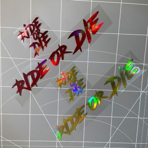 RIDE OR DIE Laser Motorcycle Stickers Waterproof for Motorbike Helmet Fuel Tank Fairing Road Bicycle Universal Vinyl Decals