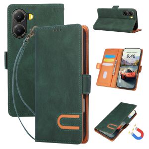 Wrist Strap Wallet Card Slot Holder Stand Phone Case for Xiaomi Poco X8 X7 Pro F8 F7 Ultra Retro PU Leather Shockproof Cover