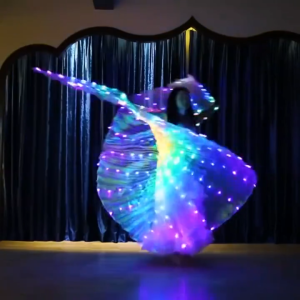 White Rainbow Light Butterfly Wings Costume Accessories for Women Adults Kids Belly Dance Sparkling Wing Dancer Stage Wear