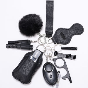 Self Defense For Safety Keychain Full Set With Personal Alarm Knife Accessories Birthday Gifts For Mom Women Girls