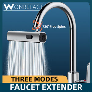 Kitchen Waterfall Faucet 4 Mode Outlet Multifunction 720° Rotatable Aerator Booster Sink Splash Proof Faucet Universal Faucet