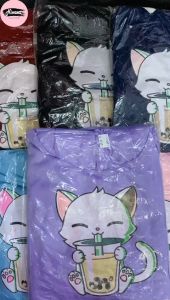 NF - Setelan Sweater Hoodie Kitten Boba | Baju Anak-Remaja