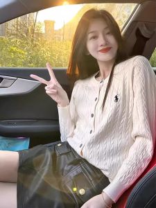 Áo Len Cardigan Dệt Kim Ôm Vừa Vặn Phong Cách Hàn Quốc Dành Cho Nữ Đầu Thu 2024 Áo Khoác Ngoài Đa Năng Áo Len Cardigan Dài Tay Màu Trơn