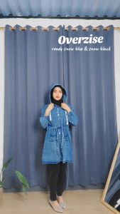 FARRASET SETELAN JAKET PARKA JEANS JUMBO CELANA KULOT RAWIS SNOW BLUE DAN SNOW BLACK JUMBO JEANS SET