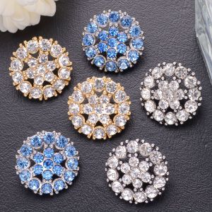 10ชิ้นกลวงออกโลหะพลอยเทียมเต็มรูปดอกทานตะวันกระดุมสำหรับ DIY รองเท้าหมวกตกแต่งเสื้อผ้าเย็บเครื่องประดับเครื่องประดับ