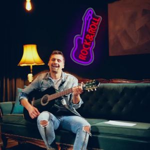 Rock Roll Neon Sign For Wall DecorLight Up Sign For Music ConcertBedroomMan CavePartyClubBarChristmas Birthday Gifts