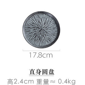 Nordic Retro Ceramic Plate Dinnerware Steak Plate Creative Japanese Style Home Use Food Plate Fruit Plate round Shape Adult