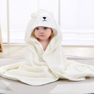 Cartoon Newborn Swaddle Wrap Coral Fleece Hooded Baby Blankets Infant Toddler Towels Kids Bathrobe Baby Shower Gift 80*80cm