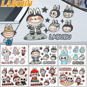 Cartoon Anime Labubu Car Stickers Cute Water Bottle Stickers Luggage Laptop Guitar Motorcycle Bicycle Decals Decorative Accessories
