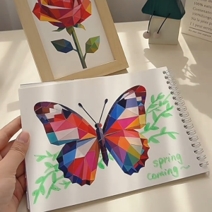 YUELU Kids DIY Mosaic Sticker Book By Number | Animal Mosaic Art & Matching Game | Educational Focus Training Toy | Adult Stress Release | 儿童纸质数字拼图本手工diy动物拼贴画贴纸专注力玩具