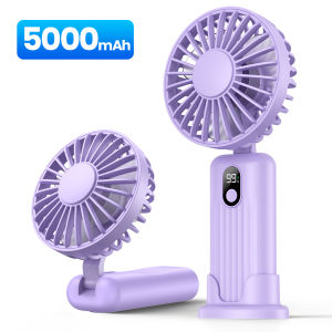 TOPK Portable Mini Fan2400mAh USB Rechargeable Hand Neck Fan 3in1 Personal Electric Fan Standing Fans for Room Camping Foldable
